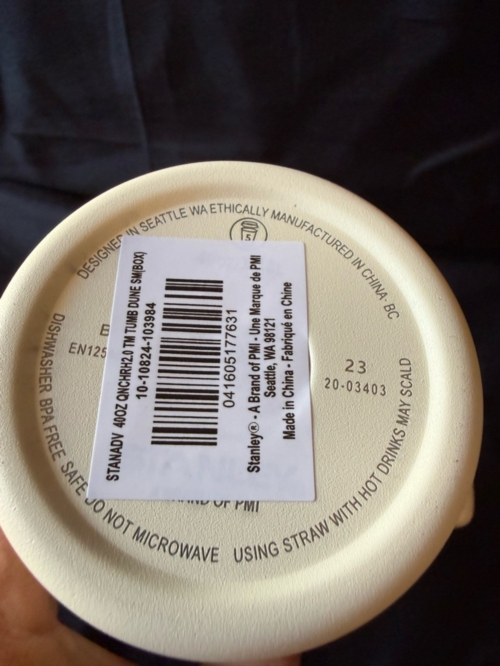 New Stanley 40oz LaserChanel Engraved Cream Oil Slick with Straw (No Box) - Picture 8 of 8